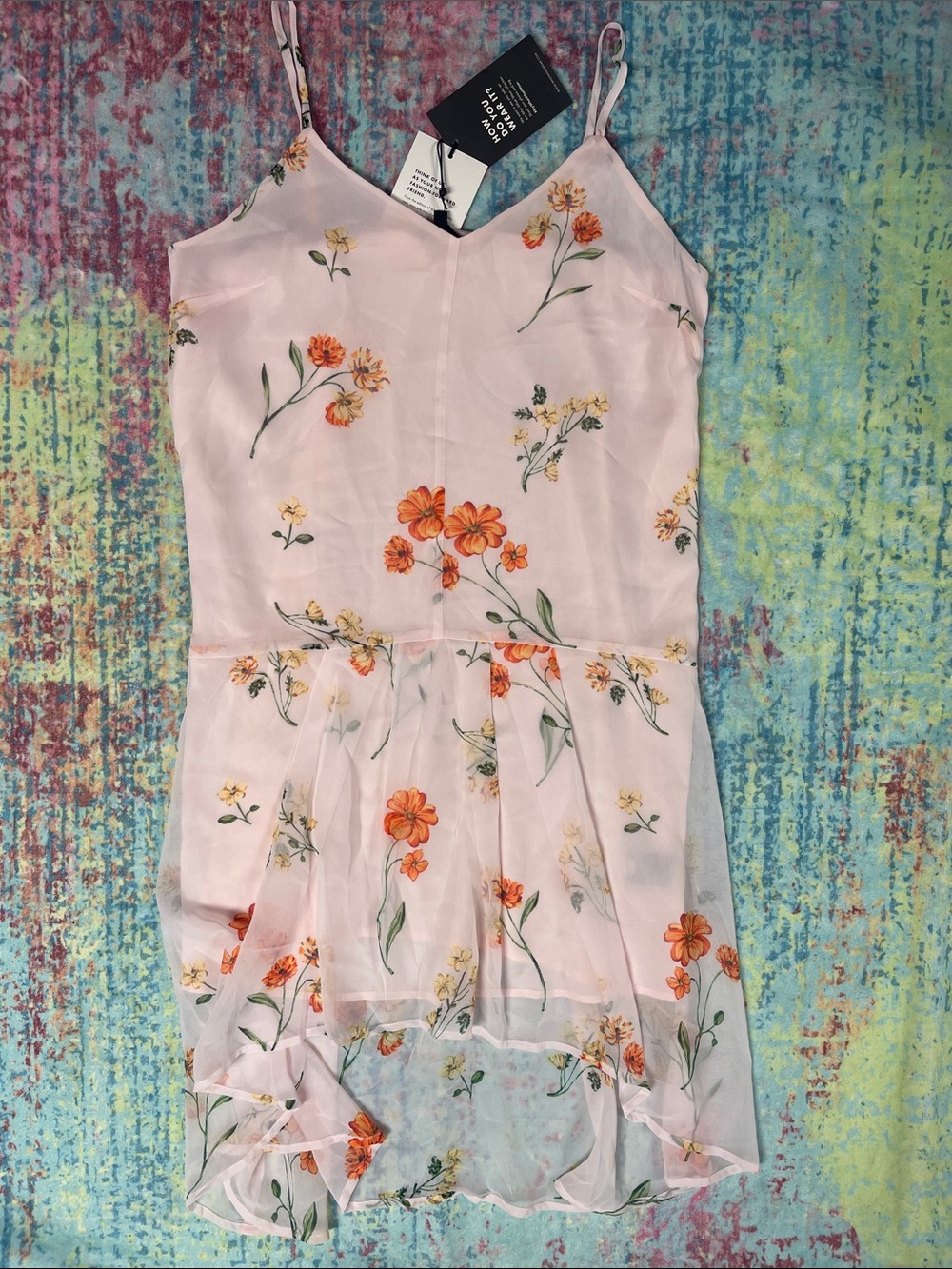 Who What Wear Pink Floral Slip Dress